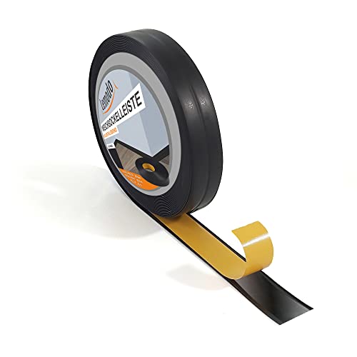 LEMODO Weichsockelleiste selbstklebend 18 + 18 mm (36 mm Gesamtbreite) | Winkelleiste aus PVC | Abschlussleiste auf der Rolle | Als Knickwinkelleiste oder Flachleiste einsetzbar (schwarz, 25m) von Lemodo