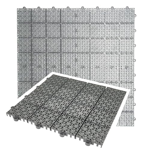 Terrassen- und Balkonfliese, 11 Stück=1m², Klickfliese aus Kunststoff, Wegeplatte von Lemodo