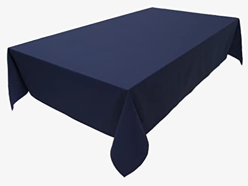 Hochwertige Tischdecke Tischwäsche aus 100% Baumwolle Kollektion Konzept, Farbe & Größe wählbar (Tischdecke - 150x260cm, Marineblau) von Lemos Home