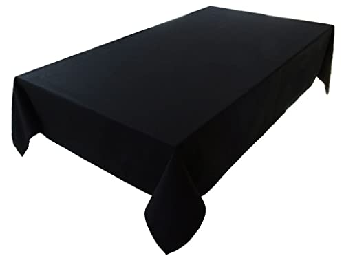 Hochwertige Tischdecke Tischwäsche aus 100% Baumwolle Kollektion Konzept, Farbe & Größe wählbar (Tischdecke - Oval 150x220cm, Schwarz) von Lemos Home