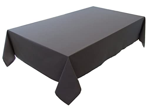 Hochwertige Tischdecke Tischwäsche aus 100% Baumwolle Kollektion Konzept, Farbe & Größe wählbar (Tischdecke - Oval 150x400cm, Basaltgrau) von Lemos Home