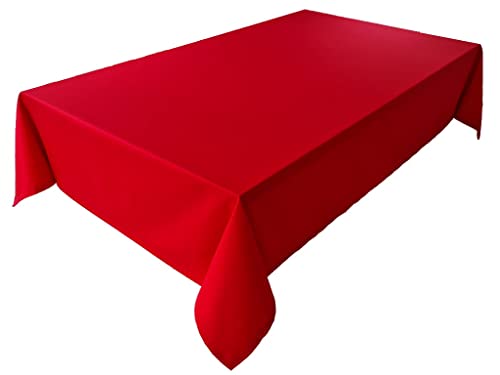Hochwertige Tischdecke Tischwäsche aus 100% Baumwolle Kollektion Konzept, Farbe & Größe wählbar (Tischdecke - Rund Ø 120cm, Rot) von Lemos Home