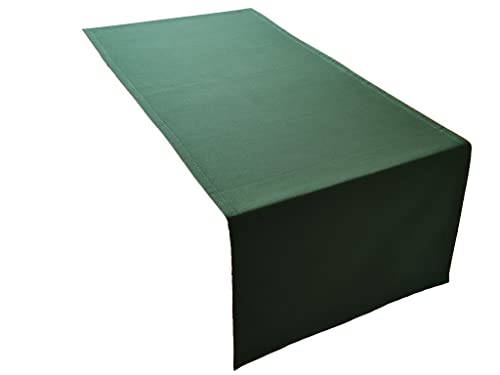Lemos Home Hochwertiger Tischläufer Tischwäsche aus 100% Baumwolle Kollektion Konzept, Farbe & Größe wählbar (Tischläufer - 30x100cm, Olivgrün) von Lemos Home