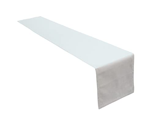Lemos Home Hochwertiger Tischläufer Tischwäsche aus 100% Baumwolle Kollektion Konzept, Farbe & Größe wählbar (Tischläufer - 40x180cm, Weiß) von Lemos Home