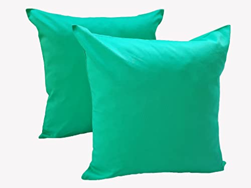 Lemos Home Kissenbezug Kissenhülle Dekokissen 2 Stück aus 100% Baumwolle Kollektion Konzept, Farbe & Größe wählbar (Kissenhülle 2er Set - 40x40cm, Smaragdgrün) von Lemos Home