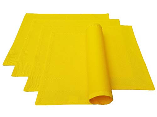 Platzset Tischset Platzdeckchen 4 Stück ca. 46 x 36 cm aus Baumwolle Viele Farben (Gelb) von Lemos Home
