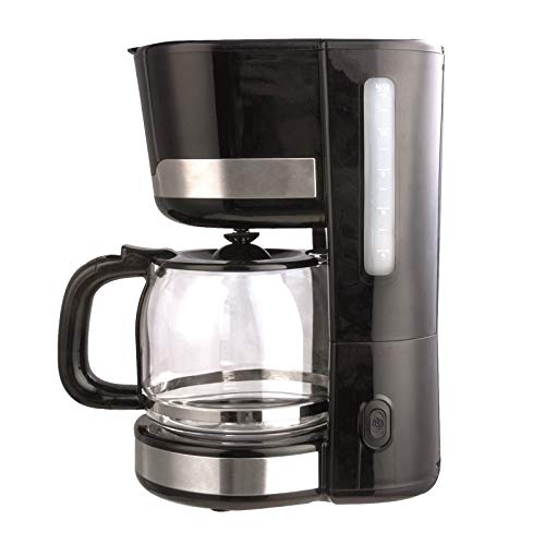 LENTZ Kaffeemaschine 1,5 Liter Kaffeeautomat mit Permanentfilter inkl. Messlöffel schwarz mit Edelstahl-Applikationen von Lentz Home