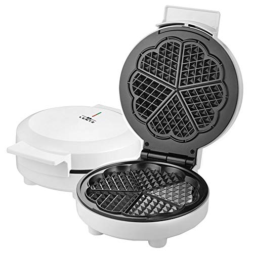 Waffeleisen von Lentz, weiss 1000 Watt, wärmeisolierter Griff 5 fach Herzform von Lentz Home