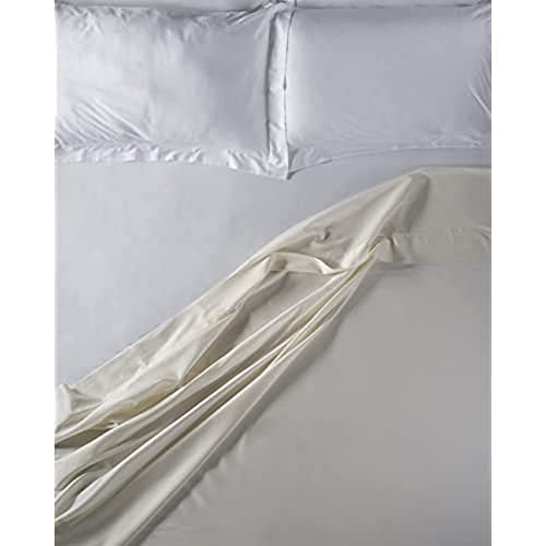 LENZUOLISSIMI - Bettlaken für Kingsize-Bett, Satin, Baumwolle, Satin, Fadenzahl 300, 270 x 290 cm, hergestellt in Italien, elfenbeinfarben von Lenzuolissimi