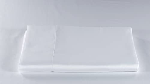 LENZUOLISSIMI Satin-Baumwoll-Satin, 300 Fäden, mit einzelnen Ecken, 80 x 200 cm, hergestellt in Italien, Weiß von Lenzuolissimi