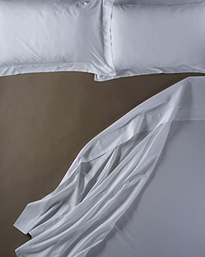 LENZUOLISSIMI - Bettwäsche aus Satin-Baumwolle, Fadenzahl 300, für Doppelbett, 160 x 200 cm, Bronze von Lenzuolissimi