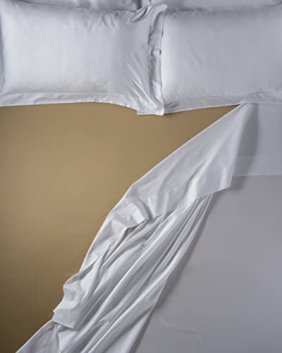 LENZUOLISSIMI - Bettwäsche aus Satin-Baumwolle, Fadenzahl 300, für Doppelbett, 160 x 200 cm, Caramel von Lenzuolissimi