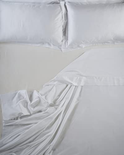 LENZUOLISSIMI - Bettwäsche aus Satin-Baumwolle, Fadenzahl 300, für Doppelbett, 180 x 200 cm, elfenbeinfarben von Lenzuolissimi