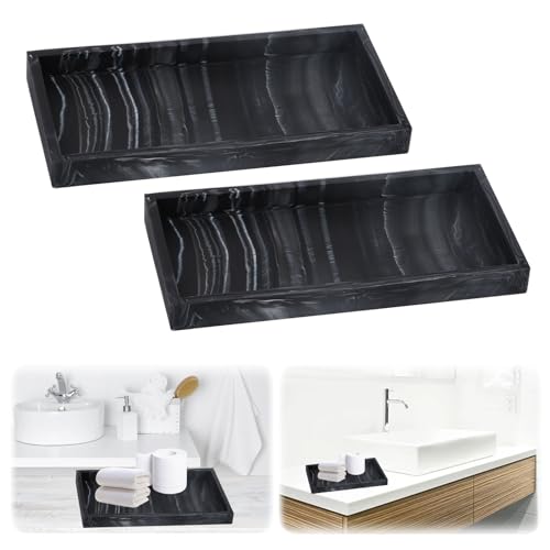 Badezimmer-Tablett, 20 x 10 x 1,8 cm, Toilettentank, Ablagetablett, Silikon, Waschtisch-Tablett, Küchenspüle, Badezimmer, Arbeitsplatte, Organizer, Schminktisch für Theke, Dekoration, Kommode, Tops von Les-Theresa