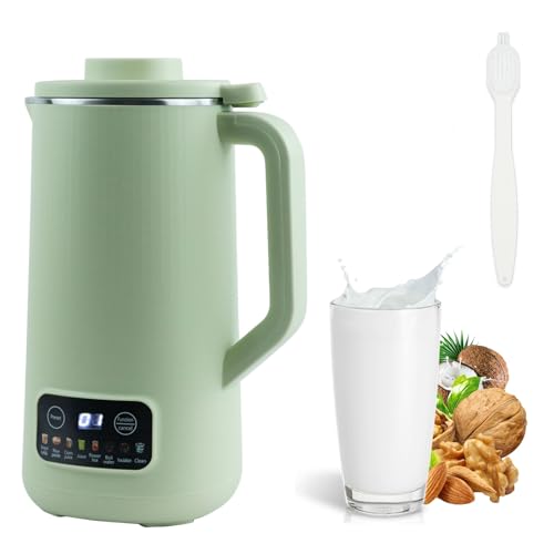 Sojamilch Hersteller Maschine, 600ml Sojamilchmaker Beheizbare Multifunktions Sojamilchmaschine 10 Leistungsstarke Klingen Kopf, Mandelmilch Sojamilch für Nüsse, Sojabohnen, Reis, Getreide (Green) von Les-Theresa