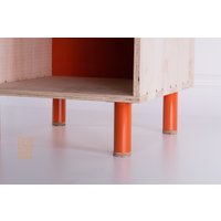 Bunte Möbelfüße, 4Er Set Mid Century Stahlrohrschrankbeine. Ikea Ersatz/Tv Ständer 10cm - Chop Shop Rot von LetsGoChopShop