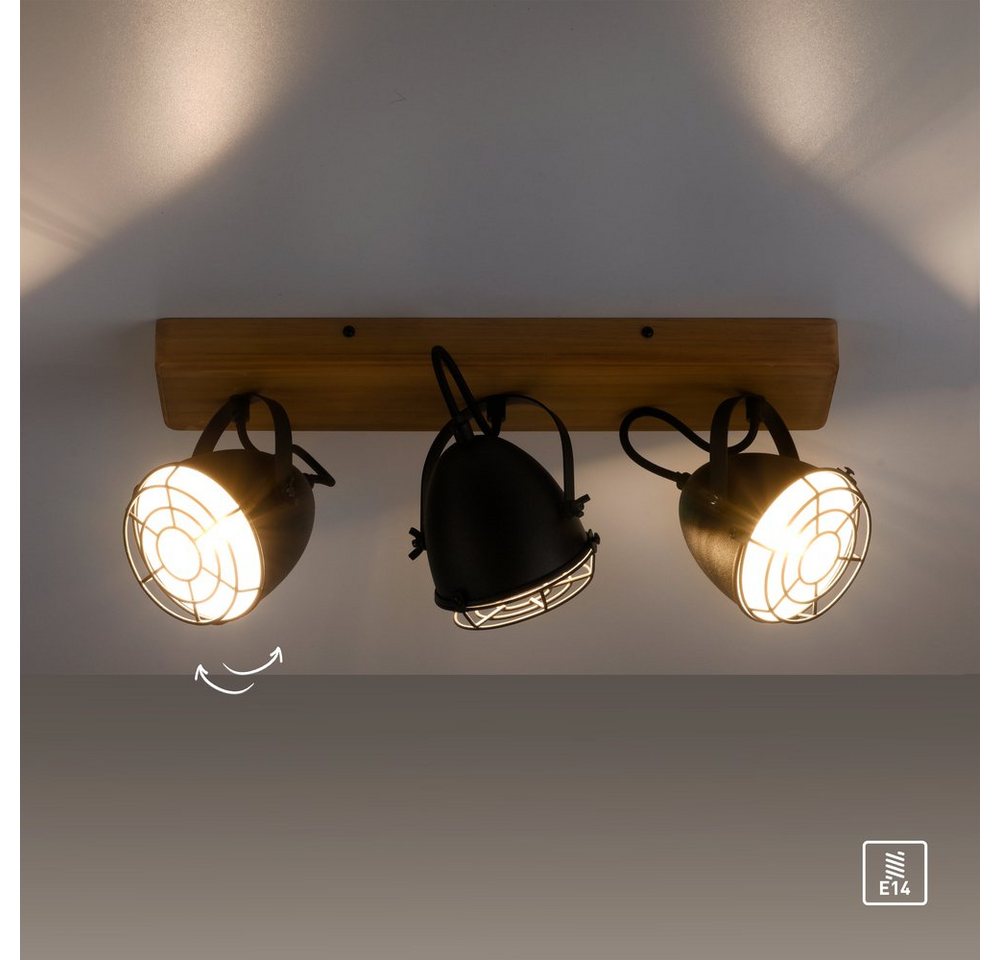 LeuchtenDirekt LED Deckenleuchte Deckenlampe BEETLE Spot, E14, Vintage Wand- Deckenmontage Spot dreh+schwenkbar von LeuchtenDirekt