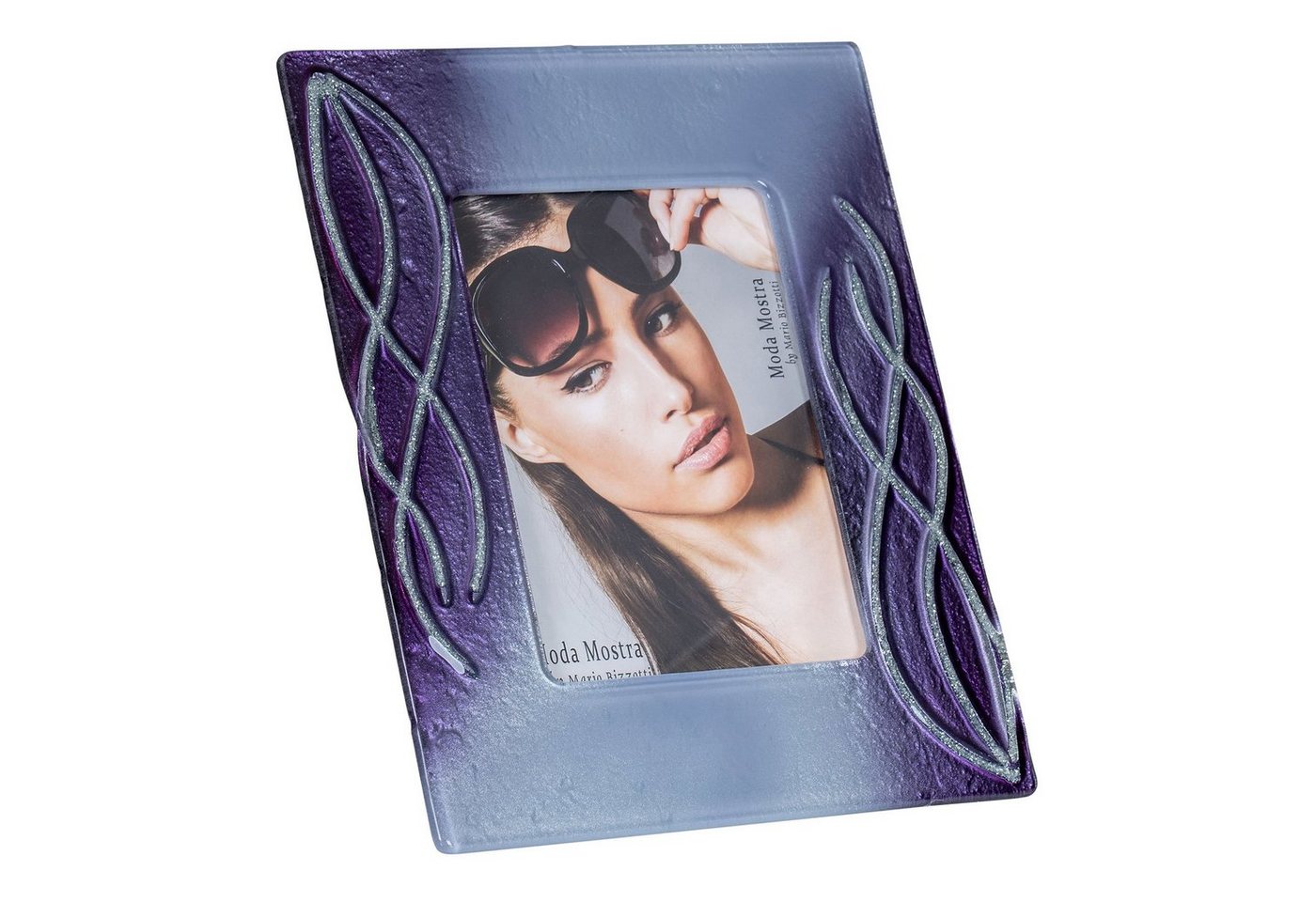 Levandeo® Bilderrahmen, Design Bilderrahmen aus Glas violett - Fotorahmen hochwertiges von Levandeo®