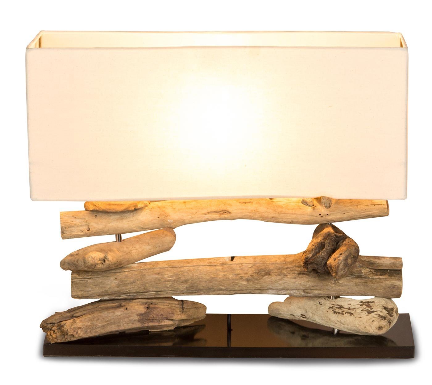 Levandeo® Nachttischlampe, Holzlampe Tischlampe aus Treibholz 50x17x43cm Unikat Hochwertig von Levandeo®