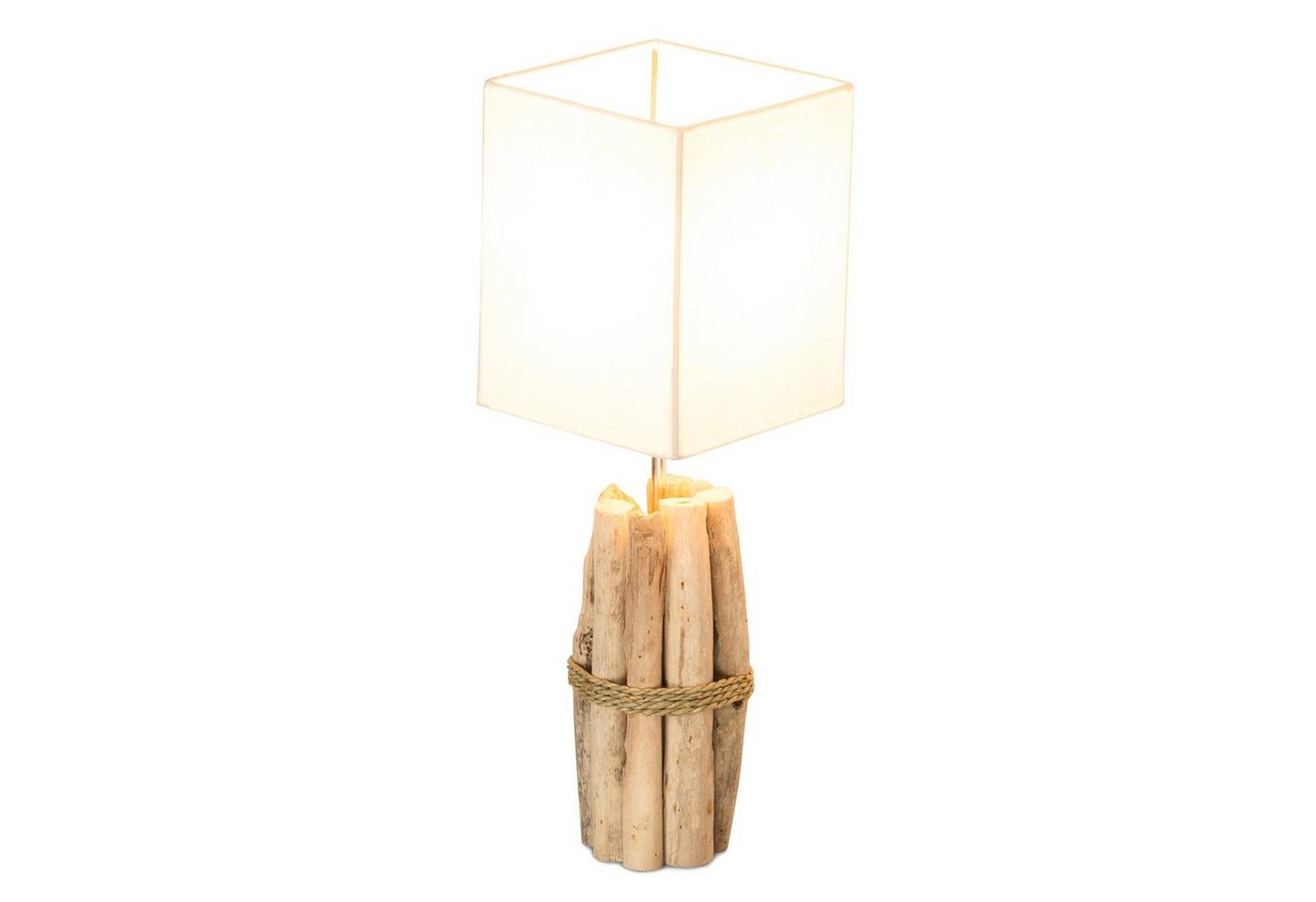 Levandeo® Nachttischlampe, Tischlampe 17x50x17cm Treibholz Tischleuchte Unikat Holz Lampe von Levandeo®