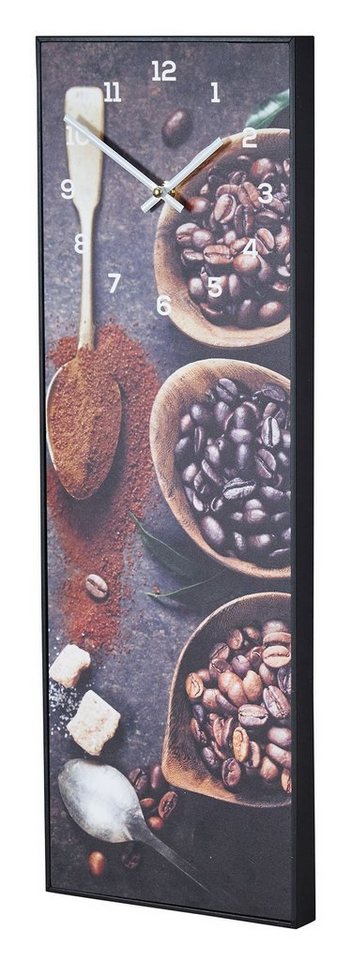 Levandeo® Wanduhr (Wanduhr 20x60cm Braun Kaffee Coffee Rahmen Schwarz Küche Bild Cafe) von Levandeo®