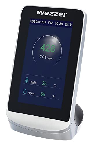 Levenhuk Wezzer Air MC60 Kompakter Tragbarer Multifunktions-Luftqualitätsmonitor – CO₂-Messgerät, Thermometer, Hygrometer, Uhr, Kalender von Levenhuk