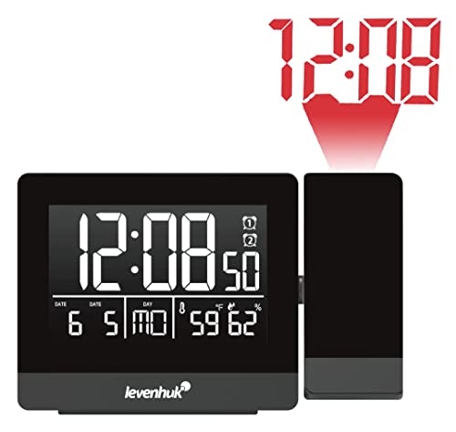 Levenhuk Wezzer BASE L70 Digitales Thermometer mit Rotierendem Zeitprojektor, Kalender und Uhr von Levenhuk
