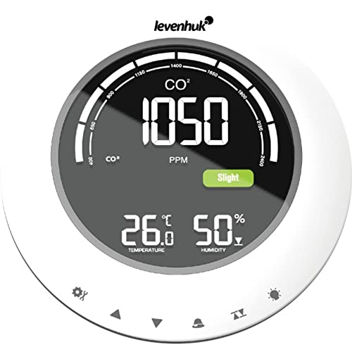 Levenhuk Wezzer PLUS LP90 CO2-Monitor – Ermittelt die Temperatur, Luftfeuchtigkeit und den Kohlendioxidgehalt von Levenhuk