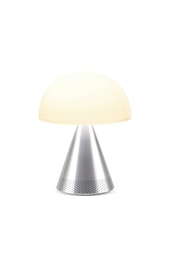 Lexon Mina LED-Licht, Audio, tragbar, großes Licht, kaltweiß oder warmweiß, 17 cm Höhe (poliertes Aluminium) von Lexon