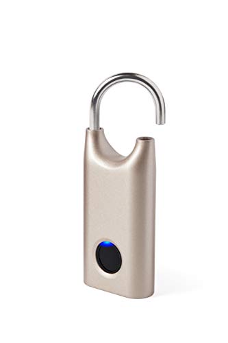 Lexon Nomaday Vorhängeschloss mit biometrischem Fingerabdruck (weiches Gold) von Lexon