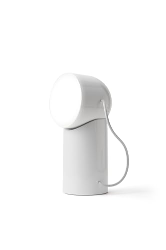 Lexon ORBE wiederaufladbare LED-Tischlampe, kabellos mit abnehmbarem magnetischem und drehbarem Kopf, geeignet für Nachttisch, Büro oder Terrasse - Glänzendes Weiß von Lexon
