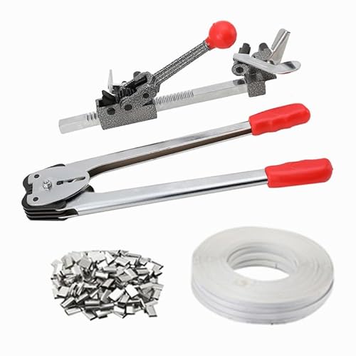 Lfhelper Umreifungsset Manuelle Umreifungsgerät Verpackungsmaschine Palette Bandspanner für 12-16 mm Kunststoffspanner Umreifungsband Kit Manuelles Umreifungs Kit für PP/PET Kunststoffspanner von Lfhelper