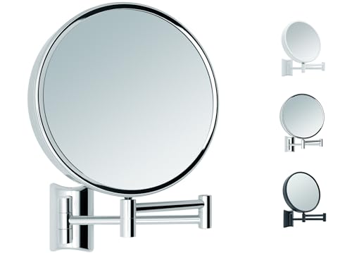 Libaro Kosmetikspiegel Imola 360° Schminkspiegel mit Wandmontage, Rasierspiegel doppelseitig mit Vergrößerung (Silber (3x/10x)) von Libaro