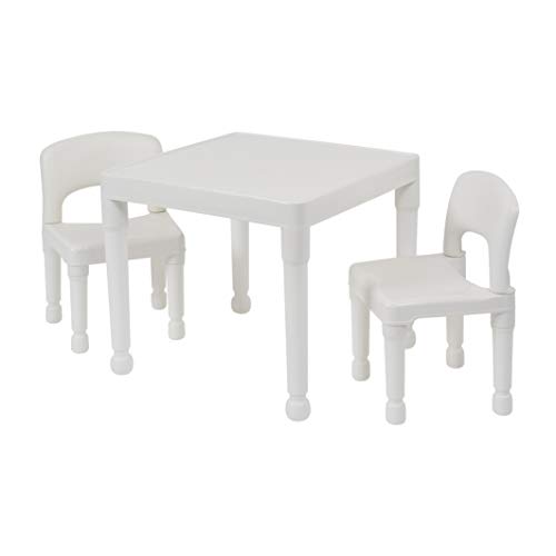 Liberty House Toys Children's Plastic Table and Chairs Set aus Tisch und Zwei Stühlen aus Kunststoff, Plastik, weiß, H x 43.5cm W x 51cm D von Liberty House Toys