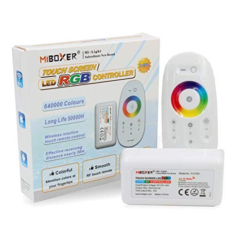 Mi-Light SET LED RF Steuerung + Touch Fernbedienung 2.4G 12/24V | RGB - Steuerung für RGB LED Streifen von Licht-Zubehoer.de