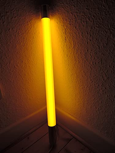 Lichtidee Led Deko Leuchstab satiniert IP20 63cm orange 10Watt Party Deko Schaufenster farbig bunt mit weißem Kabel und Schalter von Lichtidee
