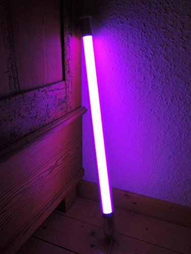 Lichtidee Led Leuchstab IP20 63cm violett 10 Watt Party Deko Schaufenster farbig bunt mit weißem Kabel und Schalter von Lichtidee