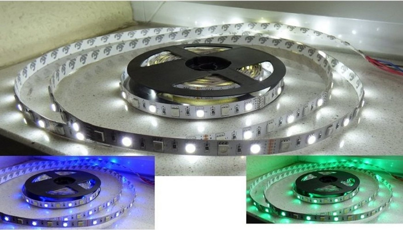Lichtideen Schalter 7188 LED Band RGB + Warm Weiß - 5050 IP20 (Einfarbig, Mehrfarbig, LED Band/Stripe in vielen AUsführungen lieferbar), Selbstklebend von Lichtideen