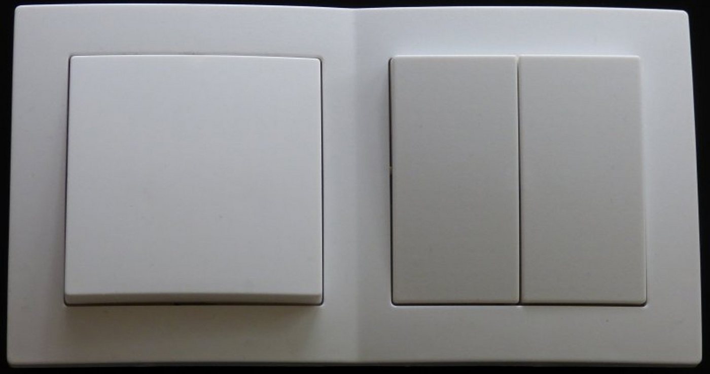 Lichtideen Schalter 7927 Levina Kunststoff Kombi Wechsel Schalter mit Serien Schalter (Taster, Schalter, Anennendose, Steckdose mit USB lieferbar) von Lichtideen