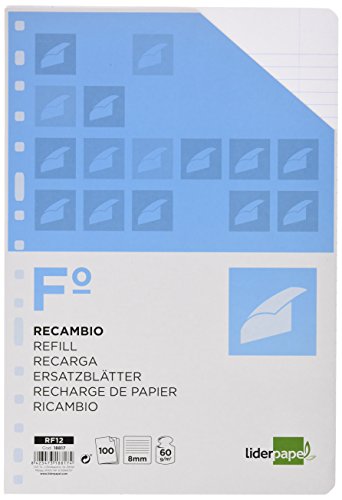 Ersatz LIDERPAPEL Folio 100 Blatt 60 g/m2 Horizontal ohne Rand 16 Bohrmaschinen von Liderpapel