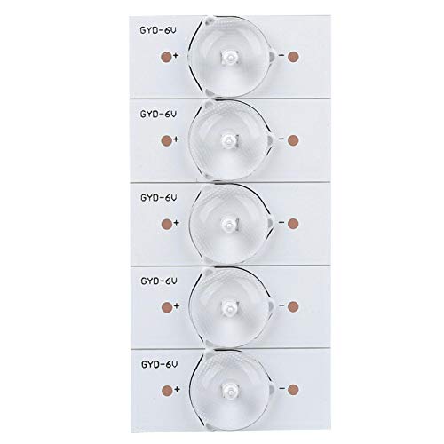 20PCS SMD Lamp Beads, 6V Weißlichtfarbe Allgemein Verwenden Sie SMD Lampenperlen mit Glasfaserplatte und Optischem Linsenfilter für Die Reparatur von LED Fernsehern von LiebeWH