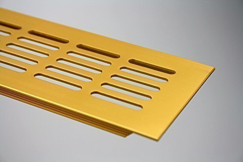 Aluminium Lüftungsgitter Stegblech Lüftungssieb Gold eloxiert 80x600mm von Lienbacher