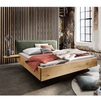 Doppel Bett mit Konsolen im Industry und Loft Stil Wildeichefarben (dreiteilig) von Life Meubles