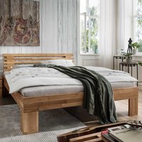 Massivholz Bett 45 cm Einstiegshöhe Wildeiche geölt von Life Meubles