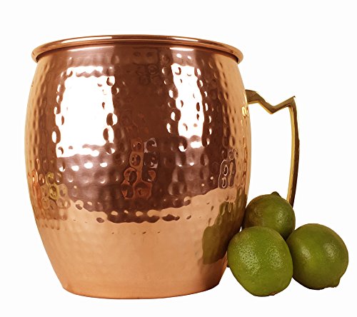 Lifestyle Bankquet Riesiger Moscow Mule Becher (massiv, nicht plattiert) – 4,7 Liter (4,7 Liter) extra großer Moscow Mule Kupferbecher – Reines gehämmertes Kupfer Eiskübel von LifeStyled