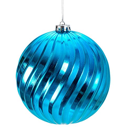 Lifestyle & More Große Weihnachtskugeln Christbaumkugeln Set mit 4 Stück Farbe Türkis Blau glänzend Durchmesser 15 cm von Lifestyle & More