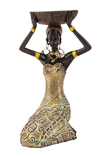 Lifestyle & More Moderne Skulptur Dekofigur Frau Afrikanerin Gold/braun Höhe 22 cm von Lifestyle & More