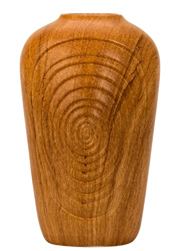 Moderne Dekovase Blumenvase Tischvase Vase aus Porzellan in Holzoptik braun Höhe 31 cm von Lifestyle & More