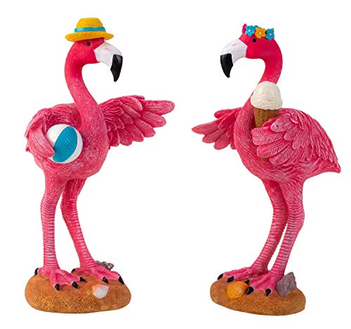Lifestyle & More Skulptur Dekofigur Urlaubs Flamingo im 2er Set aus Kunststein pink Höhe 22 cm von Lifestyle & More