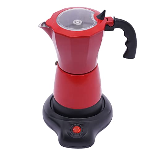 Lightakai - Espressokocher, 300ml, 480W Elektrischer Espresso-Kocher mit Basis Kaffeemaschine aus Aluminium Für Familien, Cafés, Büros, Reisen usw - Geeignet Für 1-6 Personen (Rot) von Lightakai